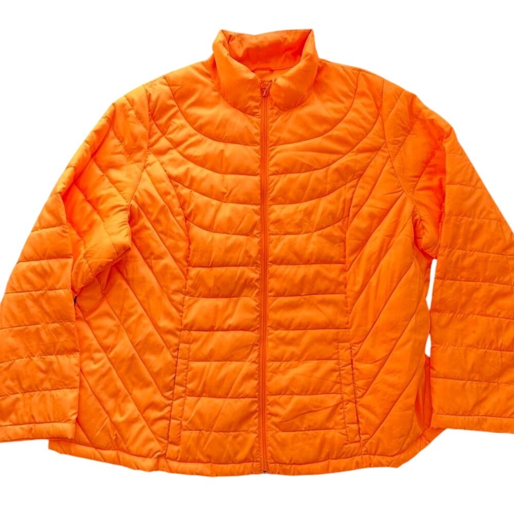 lane bryant Orange puffer jacket with zipper pockets